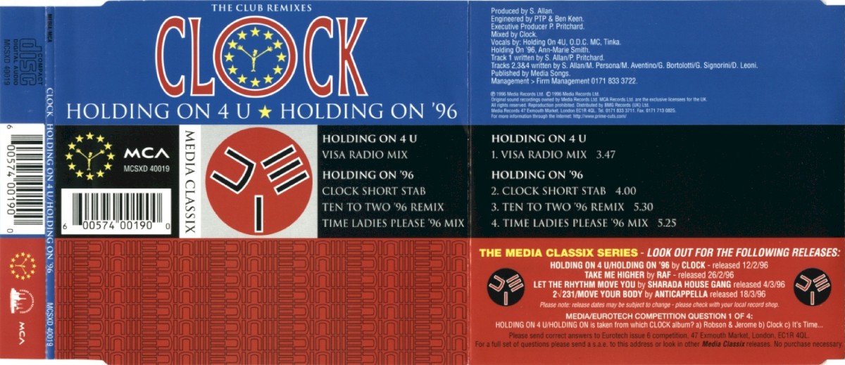 Holding On 4 U / Holding On '96 cover