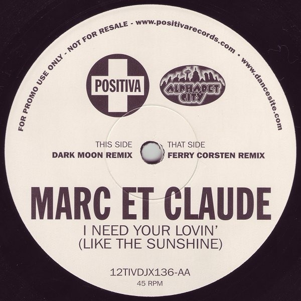 I Need Your Lovin' (Like The Sunshine) cover