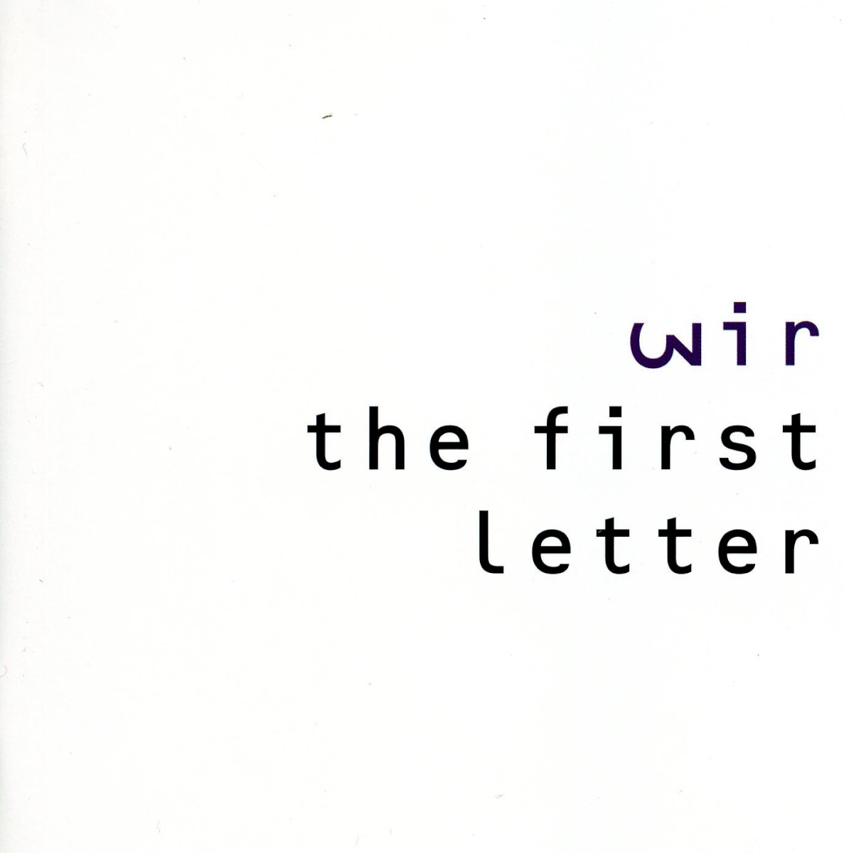 The First Letter cover