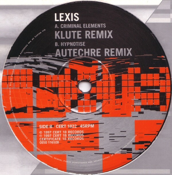 Criminal Elements (Klute Remix) / Hypnotise (Autechre Remix) cover